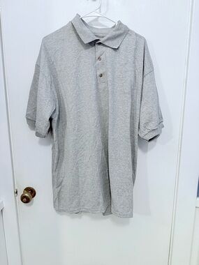 Grey Gildan Dry Blend polo shirt Size XL cotton blend short sleeve NWOT